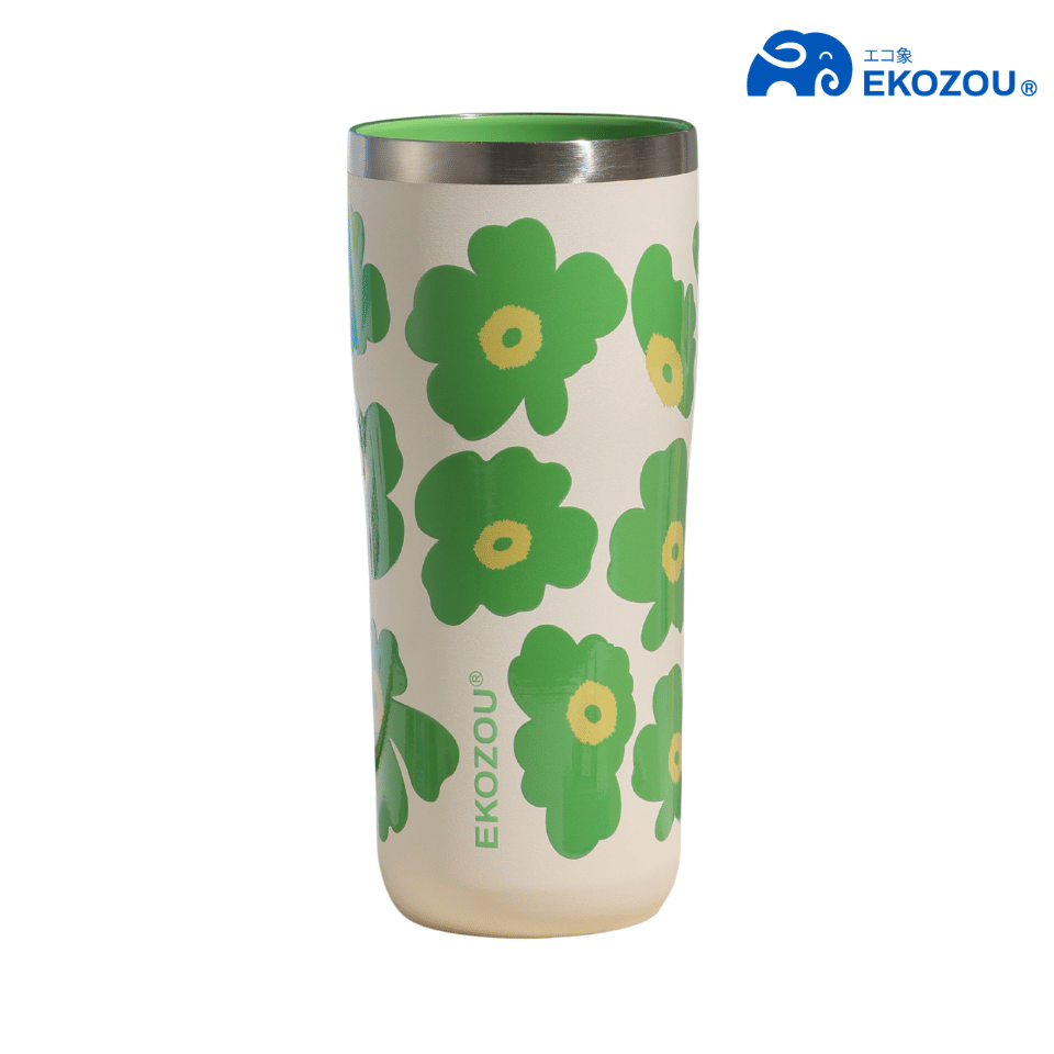 แก้วน้ำเก็บความเย็น เคลือบเซรามิก EKOZOU EKO CLIX ขนาด 480 มล. (LILY GARDEN)_1
